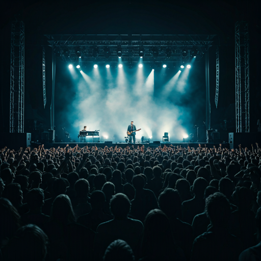 Concert crowd in a dark venue